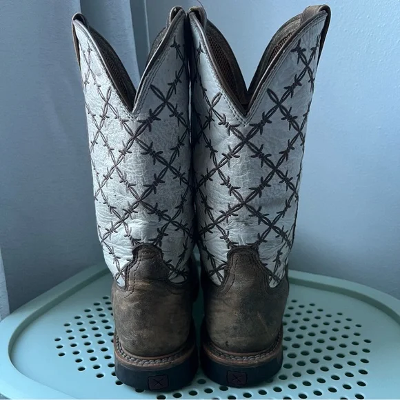 Twisted X Brown and White Steel Toe Boots - Picture 8 of 12
